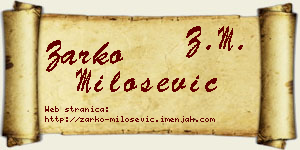 Žarko Milošević vizit kartica
